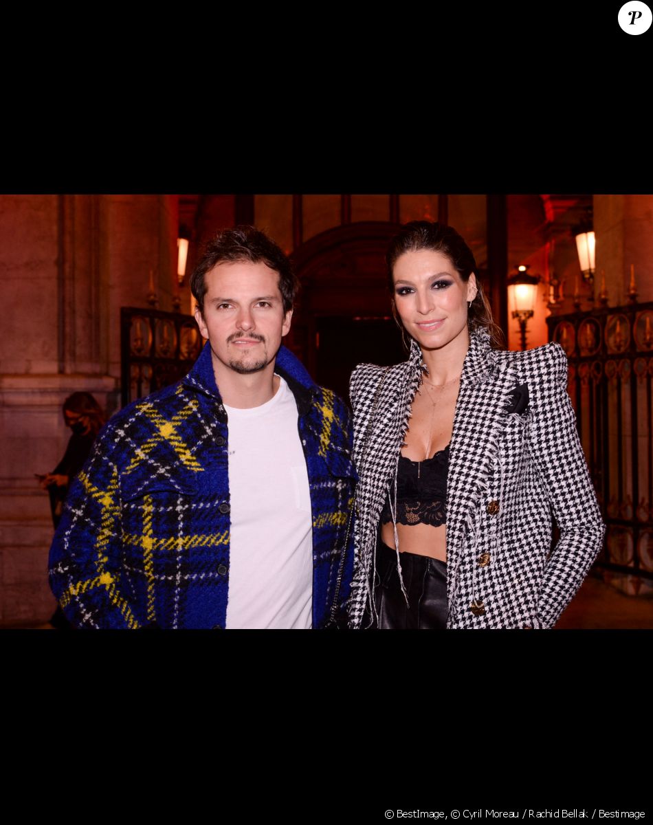 Exclusif - Juan Arbelaez et sa femme Laury Thilleman - People au défilé Etam Live Show 2021 à l'Opéra Garnier à Paris le 4 octobre 2021. © Cyril Moreau / Rachid Bellak / Bestimage