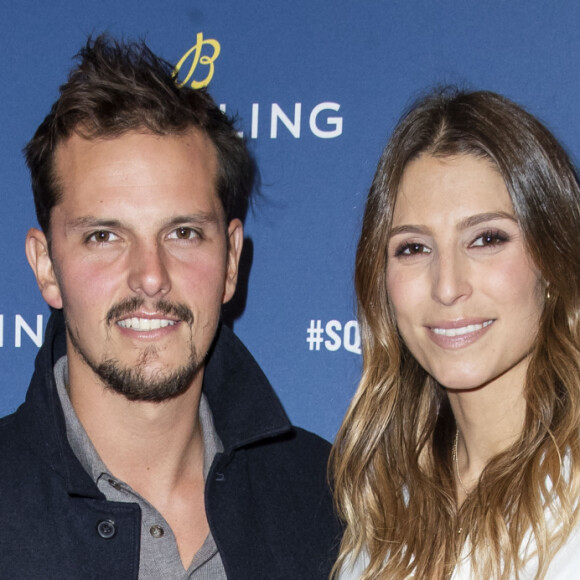 Laury Thilleman (Miss France 2011) et son fiancé Juan Arbelaez lors de la soirée de réouverture de la boutique "Breitling", située rue de la Paix. Paris, le 3 octobre 2019. © Olivier Borde/Bestimage 