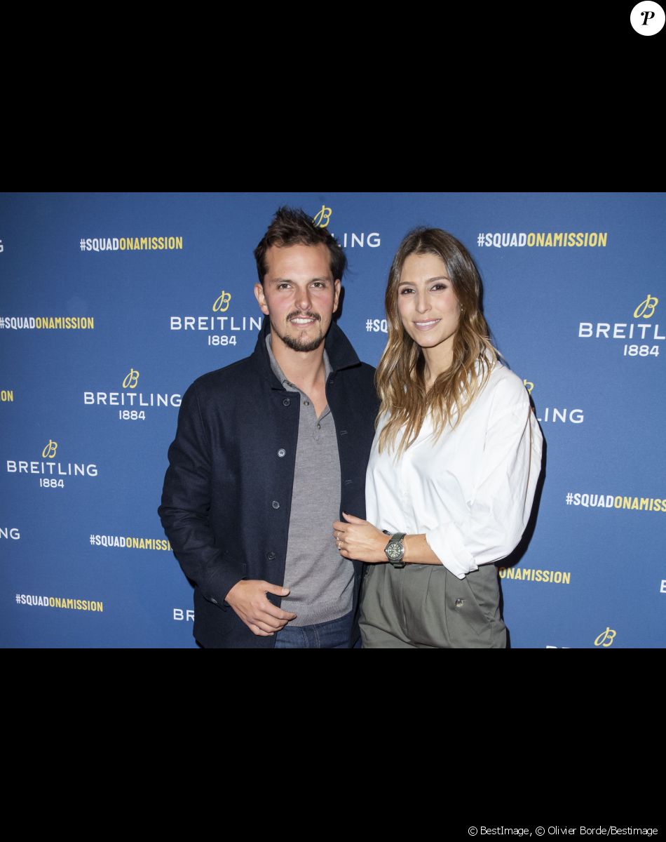 Laury Thilleman (Miss France 2011) et son fiancé Juan Arbelaez lors de la soirée de réouverture de la boutique "Breitling", située rue de la Paix. Paris, le 3 octobre 2019. © Olivier Borde/Bestimage