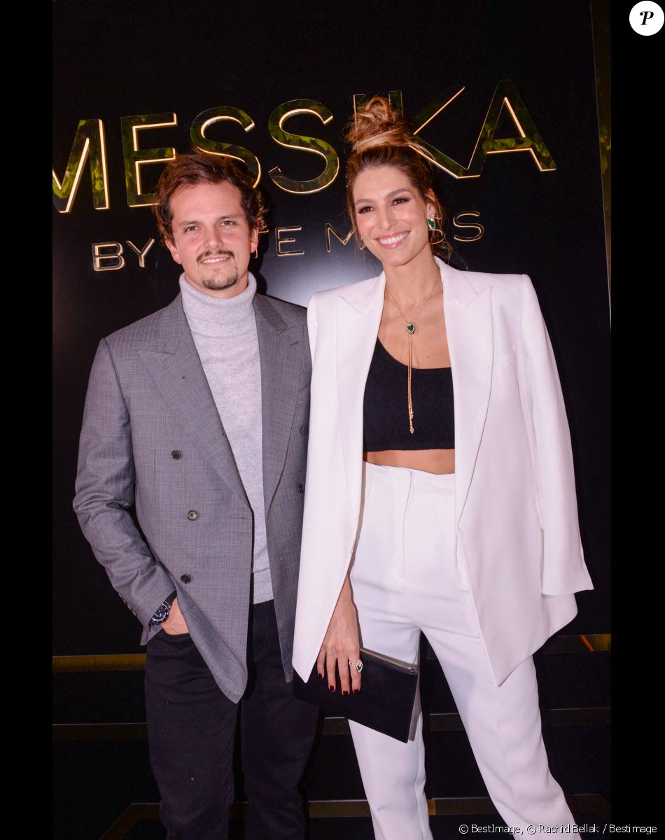 Juan Arbelaez et sa femme Laury Thilleman lors de la soirée de présentation de la collection Messika by Kate Moss à l'hôtel Ritz à Paris le 3 octobre 2021. © Rachid Bellak / Bestimage