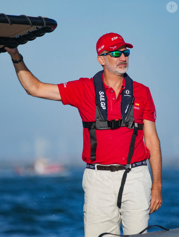 Le roi Felipe VI d'Espagne va remettre le Trophée Juan Sebastián de Elcano à Cadix. Cette régate commémore le 500e anniversaire du premier tour du monde. le 8 octobre 2021 Photo: Thomas Lovelock for SailGP.