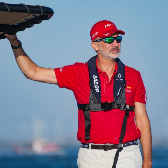 Le roi Felipe VI d'Espagne va remettre le Trophée Juan Sebastián de Elcano à Cadix. Cette régate commémore le 500e anniversaire du premier tour du monde. le 8 octobre 2021 Photo: Thomas Lovelock for SailGP.