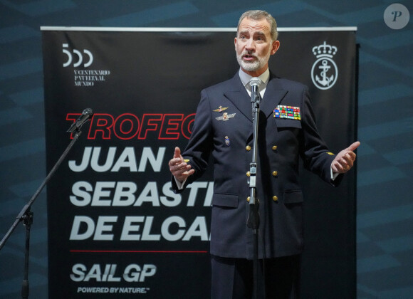 Le roi Felipe VI d'Espagne va remettre le Trophée Juan Sebastián de Elcano à Cadix. Cette régate commémore le 500e anniversaire du premier tour du monde. le 8 octobre 2021 Photo: Thomas Lovelock for SailGP.