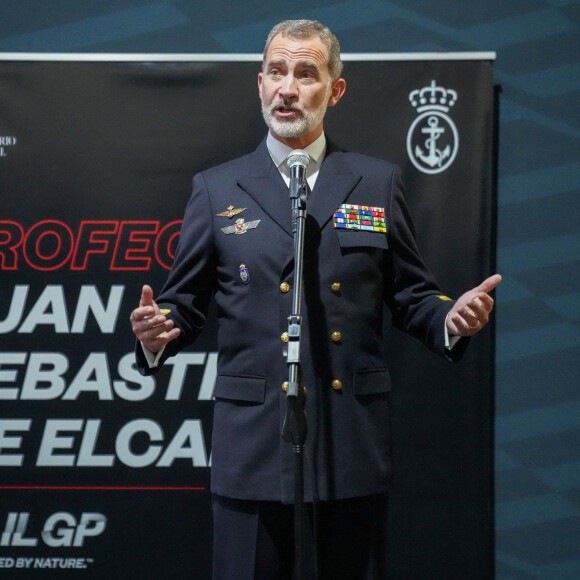 Le roi Felipe VI d'Espagne va remettre le Trophée Juan Sebastián de Elcano à Cadix. Cette régate commémore le 500e anniversaire du premier tour du monde. le 8 octobre 2021 Photo: Thomas Lovelock for SailGP.