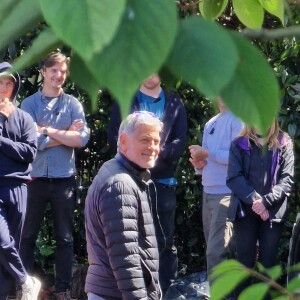 George Clooney sur le tournage de "The Boys in the Boat" à Londres, le 24 mai 2022. 
