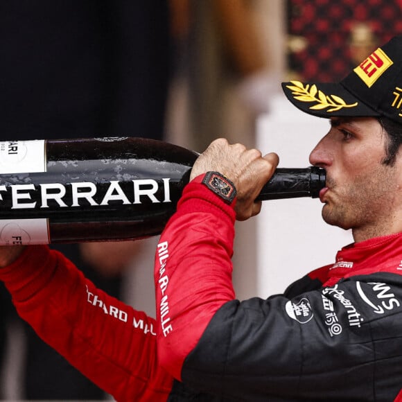 Sergio Perez remporte le Grand Prix de Formule 1 (F1) de Monaco devant Carlo Sainz et Max Verstappen, en présence du prince Albert II de Monaco, de la princesse Charlène de Monaco, du prince Jacques de Monaco, marquis des Baux et de la princesse Gabriella de Monaco, comtesse de Carladès. Monaco, le 29 mai 2022.