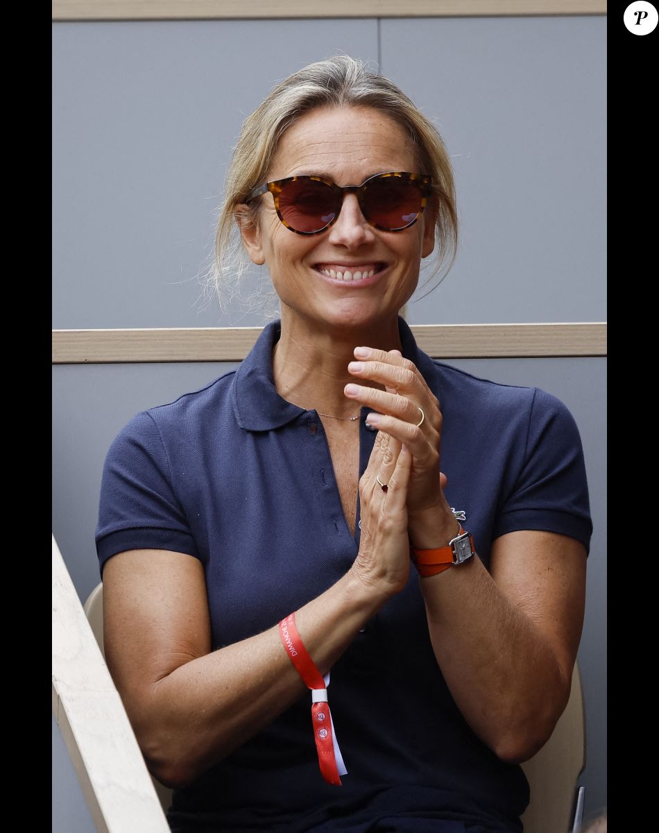 Anne-Sophie Lapix - People dans les tribunes lors des Internationaux de France de Tennis de Roland Garros 2022 à Paris le 29 mai 2022. © Cyril Moreau/Bestimage