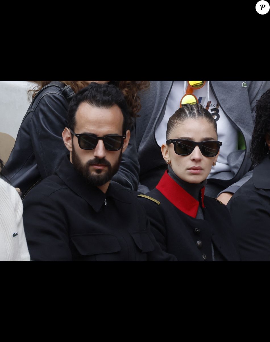 Mathieu Forget, Victoria Dauberville - People dans les tribunes lors des Internationaux de France de Tennis de Roland Garros 2022 à Paris le 29 mai 2022. © Cyril Moreau/Bestimage
