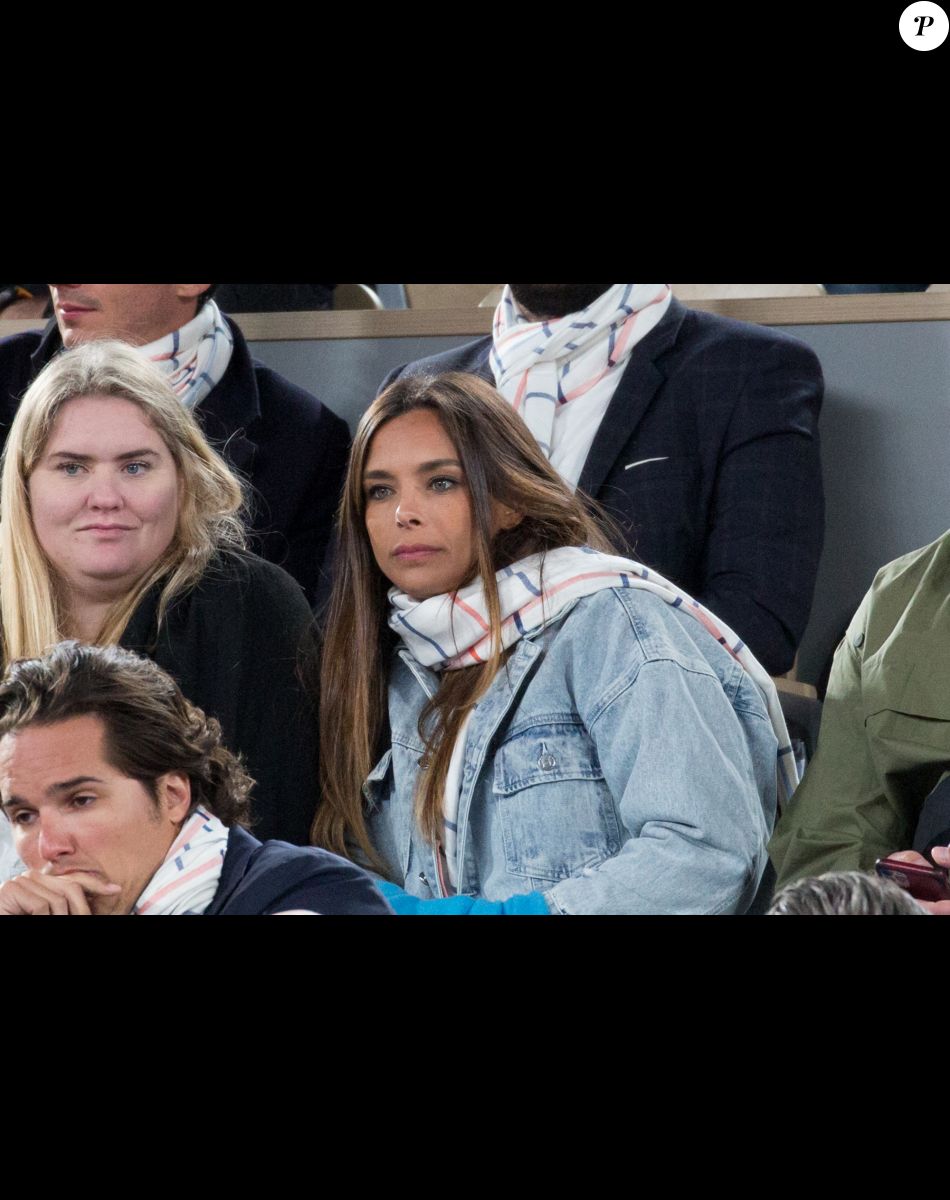 Marine Lorphelin ( (Miss France 2013) - People dans les tribunes lors des Internationaux de France de Tennis de Roland Garros 2022 à Paris le 29 mai 2022.