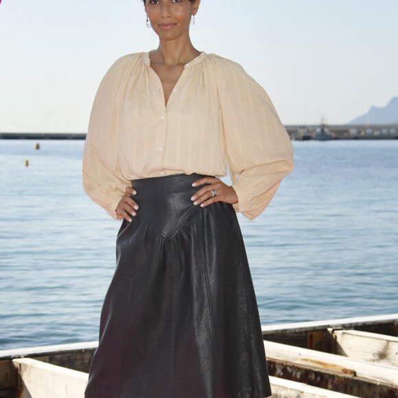 Sonia Rolland de la série TROPIQUES CRIMINELS - Photocalls sur le ponton de l'hôtel Barrière Le Majestic lors de la 4ème édition de Canneseries au Palais des Festivals à Cannes. Le 13 octobre 2021 © Christophe Aubert via Bestimage 