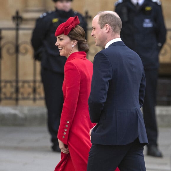 Catherine Kate Middleton, la duchesse de Cambridge et le prince William, duc de Cambridge - Arrivée de la famille royale britannique à la messe en l'honneur de la journée du Commonwealth à l'abbaye de Westminster à Londres, le 11 mars 2019. 