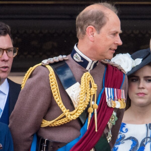 Le prince Andrew, duc d'York, Camilla Parker Bowles, duchesse de Cornouailles - La famille royale au balcon du palais de Buckingham lors de la parade Trooping the Colour 2019, célébrant le 93ème anniversaire de la reine Elisabeth II, Londres, le 8 juin 2019. 