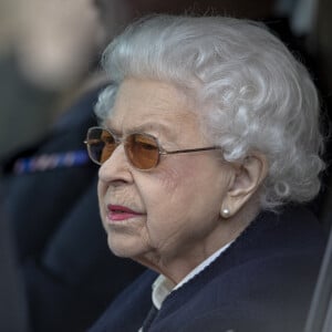 La reine Elisabeth II d’Angleterre assiste au "Royal Windsor Horse Show" à Windsor, Royaume Uni, le 13 mai 2022.  The Queen looked thrilled to be at the Royal Windsor Horse Show today. She wound down the passenger window of her Range Rover and chatted to people and watched her horse Balmoral Lea competing. Queen Elizabeth has not missed the show in the past 79 years. 