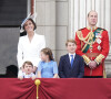 Le prince Louis - Les membres de la famille royale lors de la parade militaire "Trooping the Colour", depuis le balcon de Buckingham à Londres, le 2 juin 2022.
