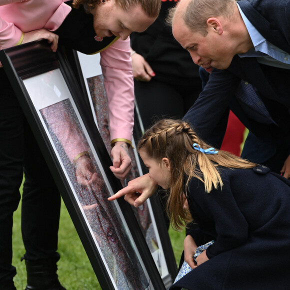 Le prince William et la princesse Charlotte - Visite du château de Cardiff à l'occasion du jubilé de platine de la reine d'Angleterre, le 4 juin 2022.