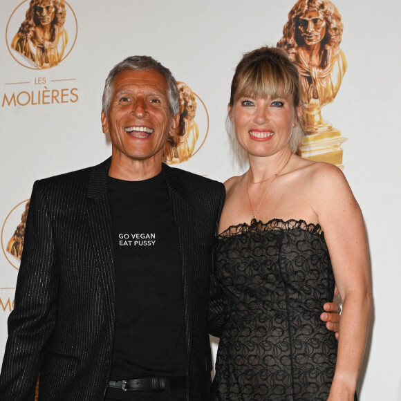 Nagui et sa femme Mélanie Page au photocall de la 33ème cérémonie des Molières aux Folies Bergère à Paris le 30 mai 2022. © Coadic Guirec / Bestimage 