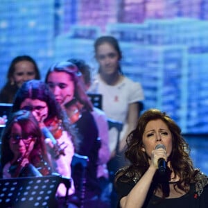 Exclusif - Isabelle Boulay - Enregistrement de l'émission "Les 40 ans de Starmania" les stars chantent pour le Sidaction au Palais des Congrès à Paris, le 29 mars 2019. © Pierre Perusseau/Bestimage 