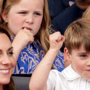 Kate Catherine Middleton, duchesse de Cambridge, le prince Louis - La famille royale d'Angleterre lors de la parade devant le palais de Buckingham, à l'occasion du jubilé de la reine d'Angleterre. Le 5 juin 2022