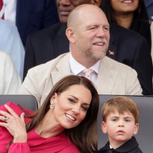 Kate Catherine Middleton, duchesse de Cambridge et le prince Louis - La famille royale d'Angleterre lors de la parade devant le palais de Buckingham, à l'occasion du jubilé de la reine d'Angleterre. Le 5 juin 2022  Platinum Jubilee Pageant in front of Buckingham Palace, London, on day four of the Platinum Jubilee celebrations. Picture date: Sunday June 5, 2022. 