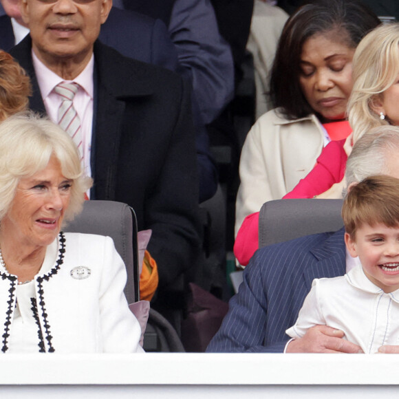 Le prince Louis, le prince Charles - La famille royale d'Angleterre lors de la parade devant le palais de Buckingham, à l'occasion du jubilé de la reine d'Angleterre. Le 5 juin 2022