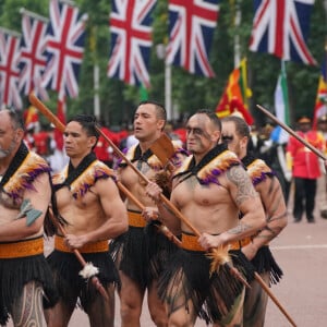 Illustration - La famille royale d'Angleterre lors de la parade devant le palais de Buckingham, à l'occasion du jubilé de la reine d'Angleterre. Le 5 juin 2022