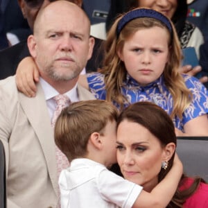 Kate Catherine Middleton, duchesse de Cambridge, le prince Louis - La famille royale d'Angleterre lors de la parade devant le palais de Buckingham, à l'occasion du jubilé de la reine d'Angleterre. Le 5 juin 2022