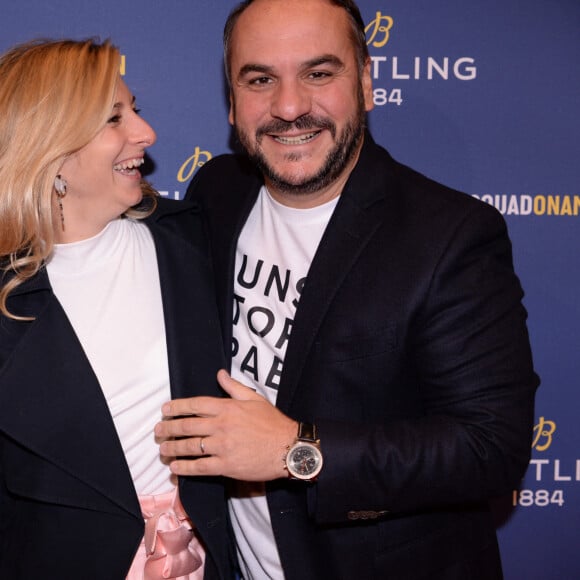 François-Xavier Demaison et sa femme Anaïs Tihay lors de la soirée de réouverture de la boutique "Breitling", située rue de la Paix. Paris, le 3 octobre 2019. © Rachid Bellak/Bestimage 