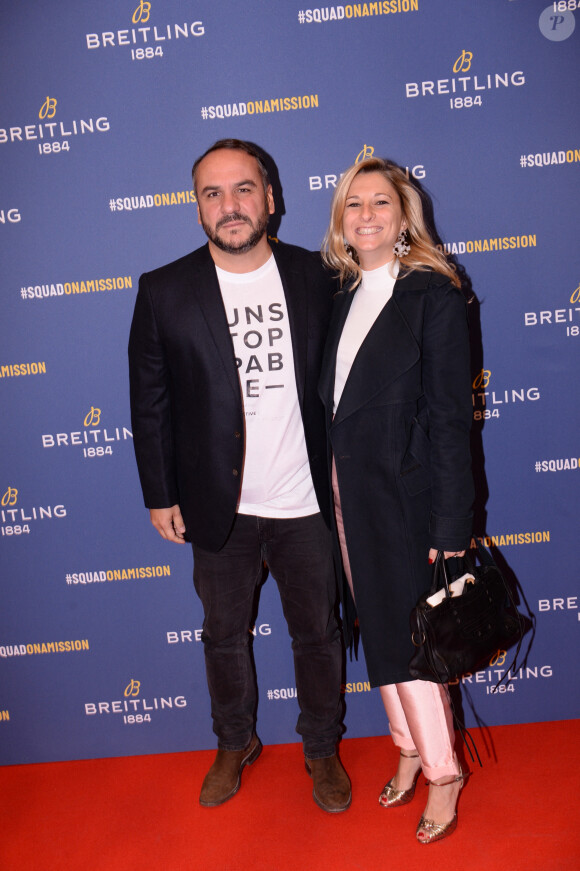 François-Xavier Demaison et sa femme Anaïs Tihay lors de la soirée de réouverture de la boutique "Breitling", située rue de la Paix. Paris, le 3 octobre 2019. © Rachid Bellak/Bestimage 