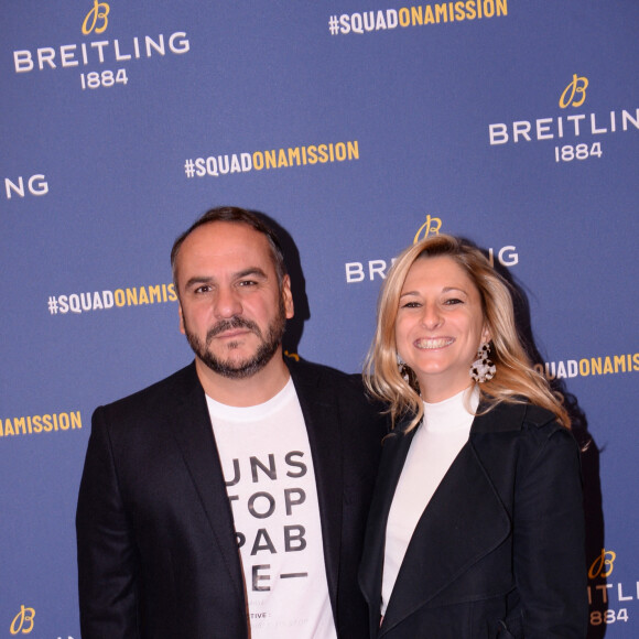 François-Xavier Demaison et sa femme Anaïs Tihay lors de la soirée de réouverture de la boutique "Breitling", située rue de la Paix. Paris, le 3 octobre 2019. © Rachid Bellak/Bestimage 