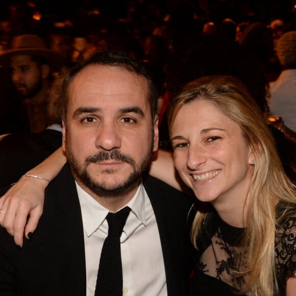 François-Xavier Demaison et sa compagne Anaïs Tihay - Dîner - 12ème cérémonie des Globes de Cristal au Lido à Paris, le 12 février 2018. © Rachid Bellak / Pool / Bestimage 