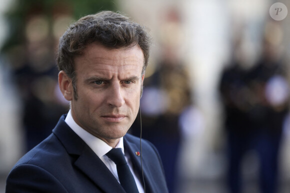 Le président français Emmanuel Macron recoit Petr FIALA, Premier ministre de la République tchèque pour un entretien au palais de l'Elysée, à Paris, le 7 juini 2022.© Stéphane Lemouton/Bestimage