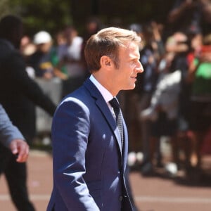 Le président Emmanuel Macron a voté au Touquet pour le premier tour des élections législatives le 12 juin 2022. © Giancarlo Gorassini / Bestimage 