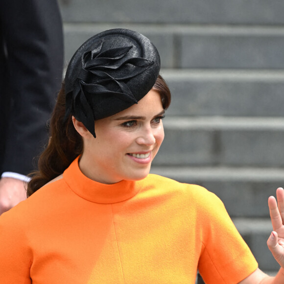 La princesse Eugenie d'York - Les membres de la famille royale et les invités lors de la messe célébrée à la cathédrale Saint-Paul de Londres, dans le cadre du jubilé de platine (70 ans de règne) de la reine Elisabeth II d'Angleterre. Londres, le 3 juin 2022. 
