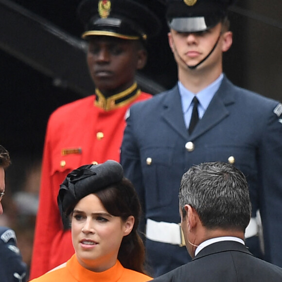 La princesse Eugenie d'York - Les membres de la famille royale et les invités lors de la messe célébrée à la cathédrale Saint-Paul de Londres, dans le cadre du jubilé de platine (70 ans de règne) de la reine Elisabeth II d'Angleterre. Londres, le 3 juin 2022. 