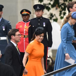 La princesse Eugenie d'York, la princesse Beatrice d'York - Les membres de la famille royale et les invités lors de la messe célébrée à la cathédrale Saint-Paul de Londres, dans le cadre du jubilé de platine (70 ans de règne) de la reine Elisabeth II d'Angleterre. Londres, le 3 juin 2022. 