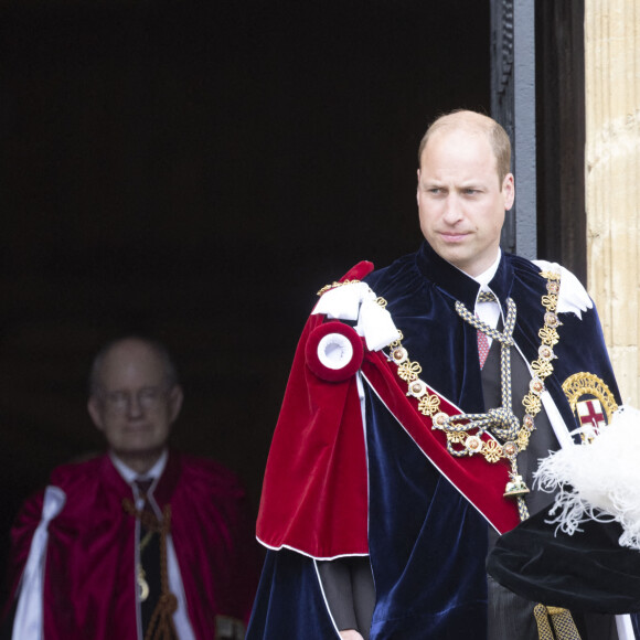 Le prince Charles, prince de Galles, la princesse Anne lors de la cérémonie de l'ordre de la Jarretière à la chapelle Saint-Georges du château de Windsor. Cette année pour la première fois Camilla Parker Bowles, duchesse de Cornouailles, a été investie comme nouveau chevalier de l'ordre de la Jarretière par la reine et a pu participer à la procession au côté du prince Charles. Londres, la 13 juin 2022. 