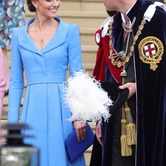 Catherine (Kate) Middleton, duchesse de Cambridge, Le prince William, duc de Cambridge - Service annuel de l'Ordre de la jarretière à la chapelle Saint-Georges du château de Windsor, le 13 juin 2022. 