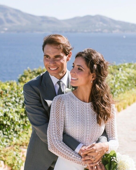 Rafael Nadal et son épouse Maria Francisca Perelló, le jour de leur mariage à Majorque.