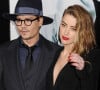 Johnny Depp et sa fiancée Amber Heard le 12 février 2014.