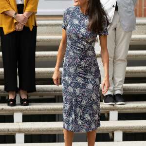 La reine Letizia d'Espagne, lors de la réunion du conseil d'administration de la Fundación Comité Español de los Colegios del Mundo Unido qui s'est tenue au Palais de la Zarzuela, à Madrid, Espagne, le 15 juin 2022. 