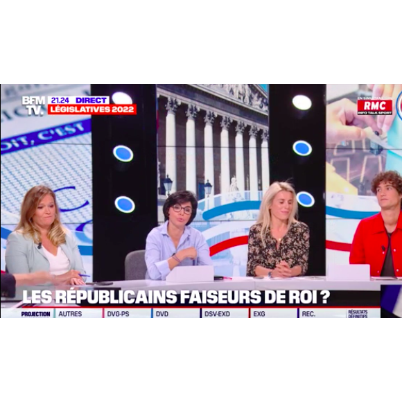 Rachida Dati en roue libre sur le plateau de la soirée télévisée du second tour des législatives