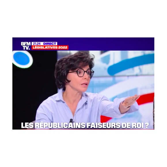 Rachida Dati en roue libre sur le plateau de la soirée télévisée du second tour des législatives
