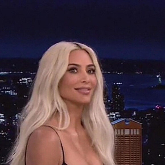 Kim Kardashian sur le plateau de l'émission "The Tonight Show Starring Jimmy Fallon" à New York, le 21 juin 2022. 