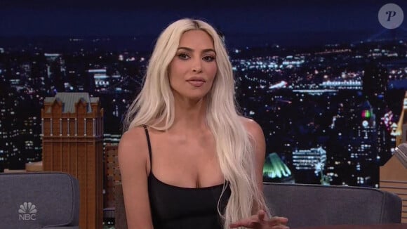Kim Kardashian sur le plateau de l'émission "The Tonight Show Starring Jimmy Fallon" à New York
