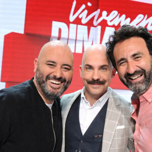 Exclusif - Jérôme Commandeur, Viktor Vincent et Mathieu Madenian - Enregistrement de l'émission "Vivement dimanche prochain" au studio Gabriel, présentée par Michel Drucker . Diffusion sur France 2 le 26 juin 2022. © Guillaume Gaffiot / Bestimage 