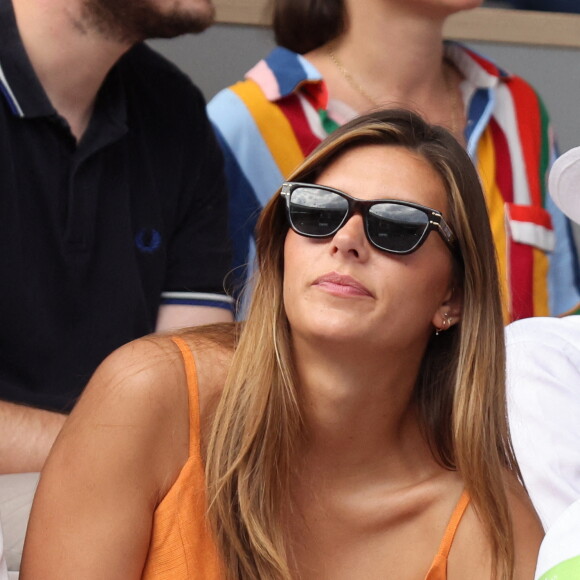 Camille Cerf, Miss France 2015 en tribune (jour 14) lors des Internationaux de France de Tennis de Roland Garros 2022 à Paris, France, le 4 juin 2022. © Dominique Jacovides/Bestimage 