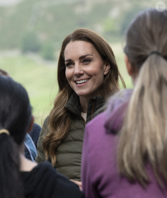 Catherine (Kate) Middleton, duchesse de Cambridge, lors d'une visite au centre d'entraînement à l'aventure Windermere des cadets de l'Air de la RAF à Cumbrie, Royaume Uni, le 21 septembre 2021. 