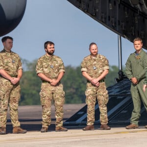 Catherine (Kate) Middleton, duchesse de Cambridge rend visite à la Royal Air Force de Brize Norton dans l'Oxfordshire pour rencontrer les personnes impliquées dans l'évacuation de l'Afghanistan. le 15 septembre 2021. 