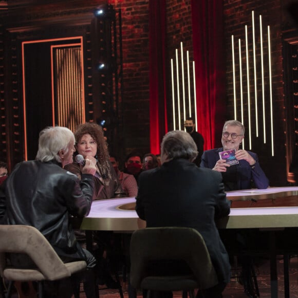 Le chanteur Dave, Valérie Mairesse et Laurent Ruquier - Enregistrement de l'émission "On Est En Direct" (OEED), présentée par L.Ruquier, diffusée sur France 2 le 24 octobre 2020 © Jack Tribeca / Bestimage 