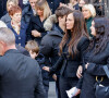 Nathalie Marquay et sa fille Lou - La famille de Jean-Pierre Pernaut à la sortie des obsèques en la Basilique Sainte-Clotilde à Paris le 9 mars 2022. © Cyril Moreau/Bestimage